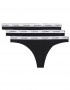 Calvin Klein Thong 3Pack 000QD5209E-UB1, Γυναικεία String Κυλοτάκια σετ 3 τεμ., ΜΑΥΡΟ